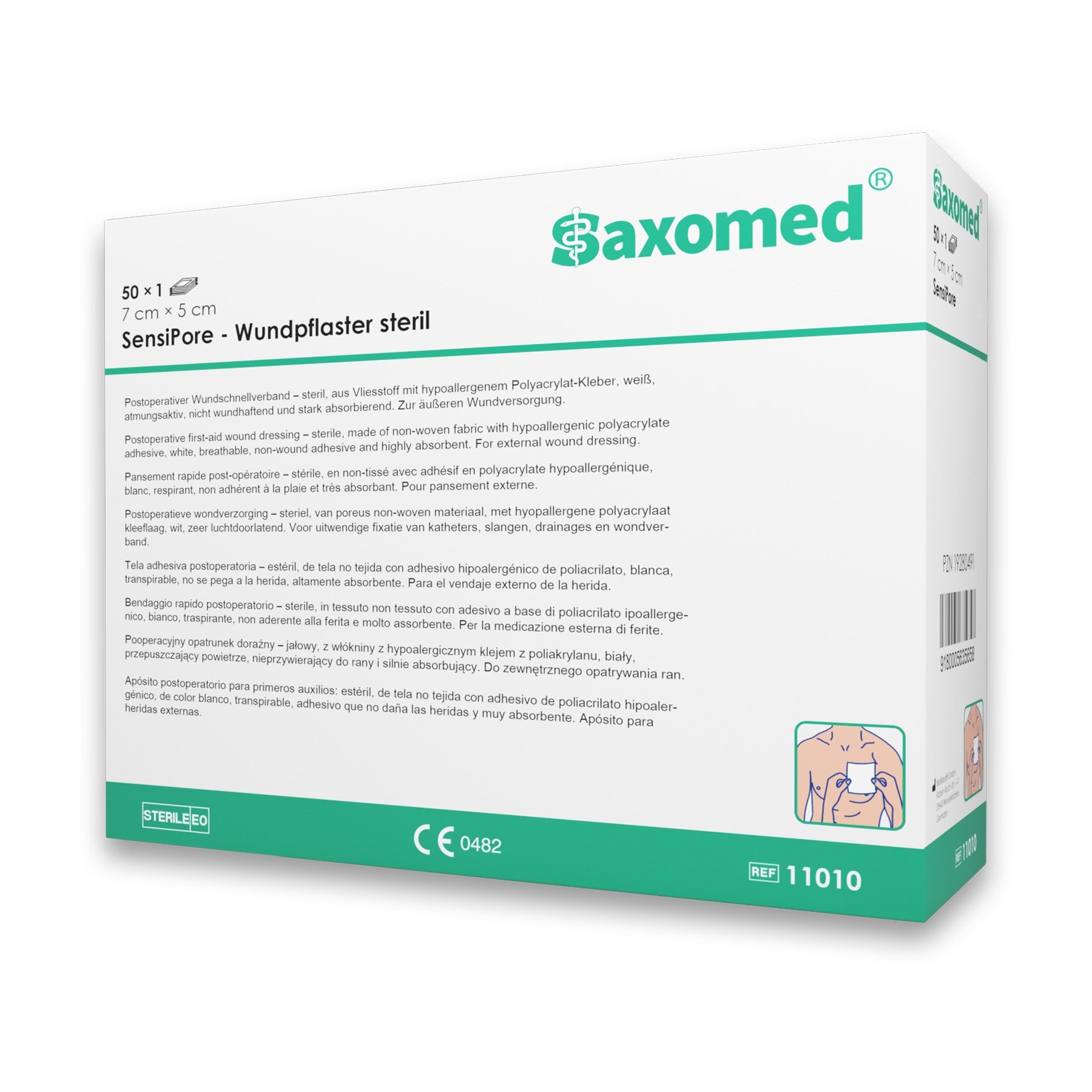 Saxomed SensiPore - Sterile Wundauflage 7x5cm / 10x8cm /15x8cm / 20x10cm