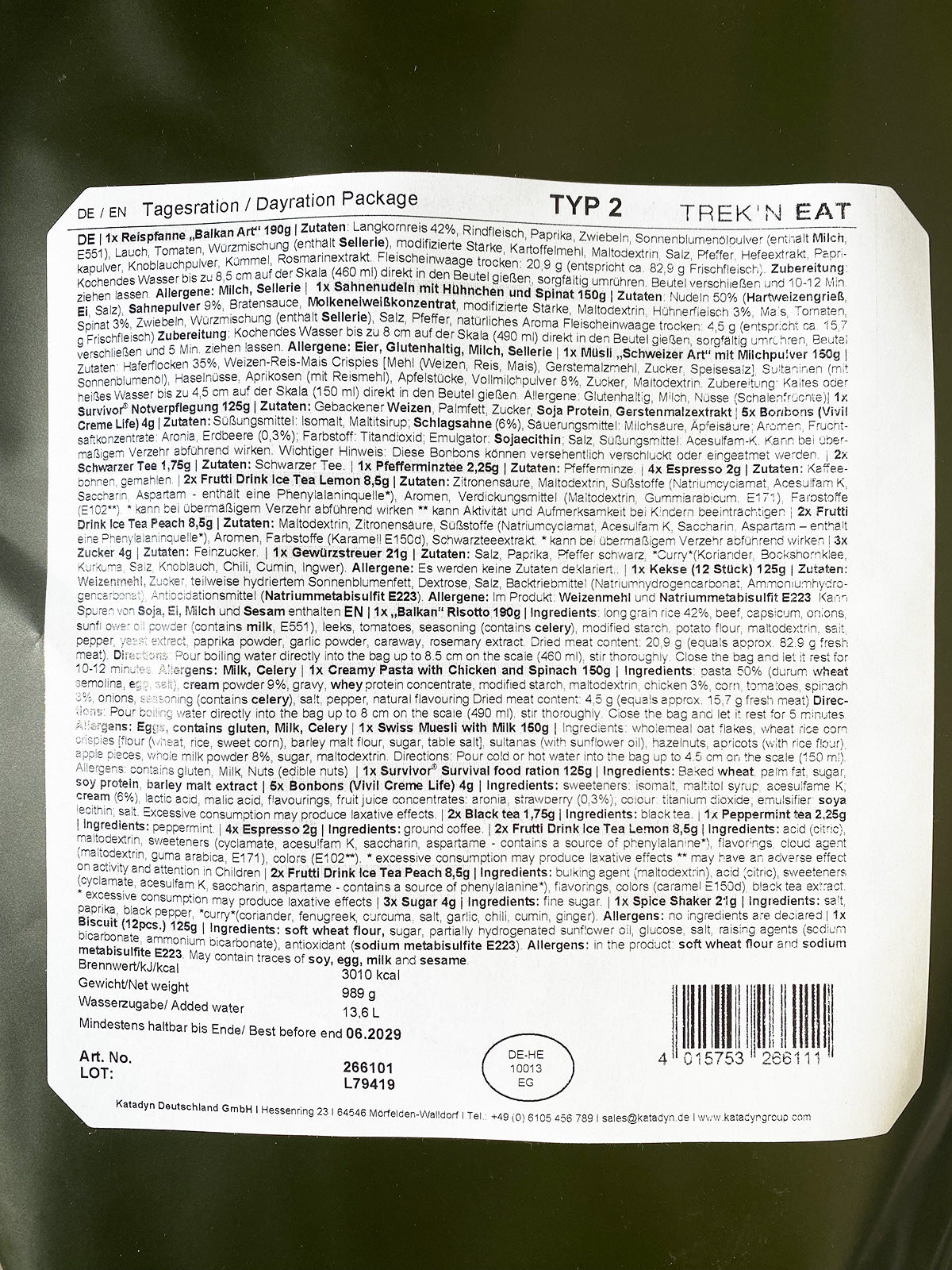 TREK'N EAT Day Ration Pack Typ 2